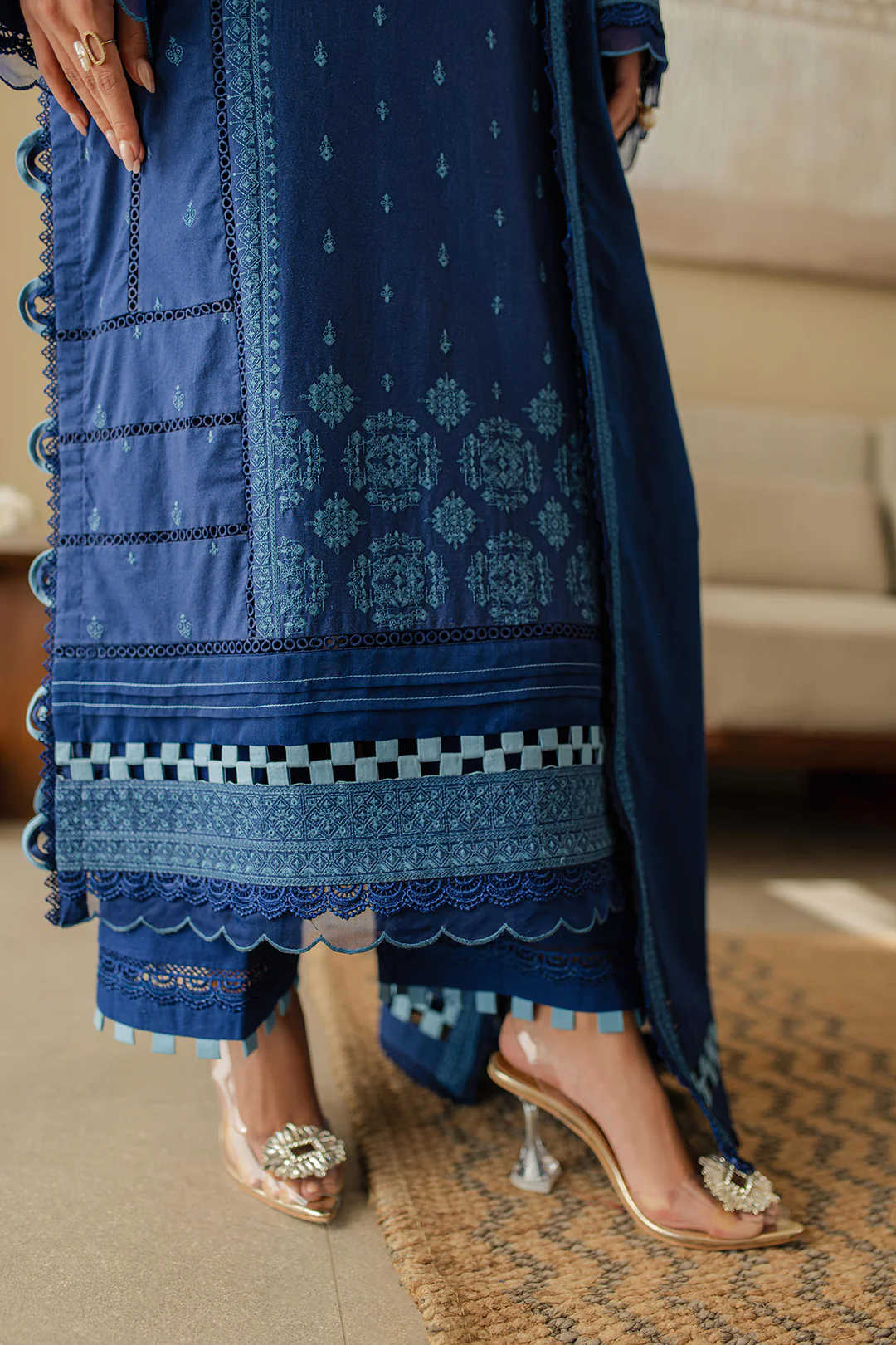 Embroidered Shirt Shalwar Dupatta - 0711 - Image 6