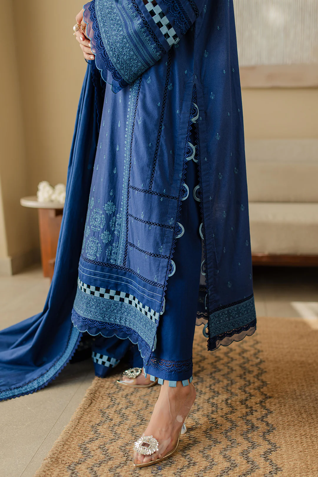 Embroidered Shirt Shalwar Dupatta - 0711 - Image 7