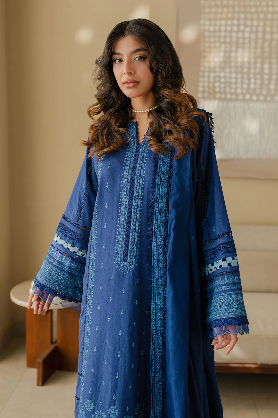 Embroidered Shirt Shalwar Dupatta - 0711 - Image 9