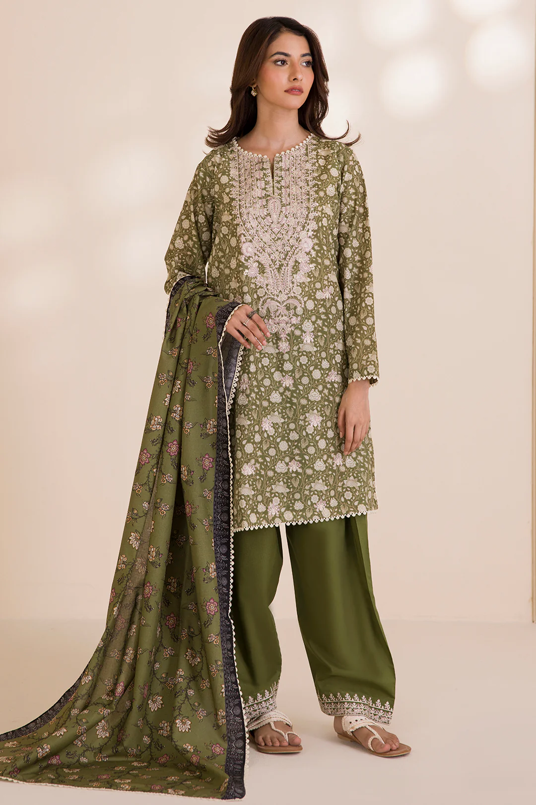 Embroidered Shirt Shalwar Dupatta - 0041 - Image 4