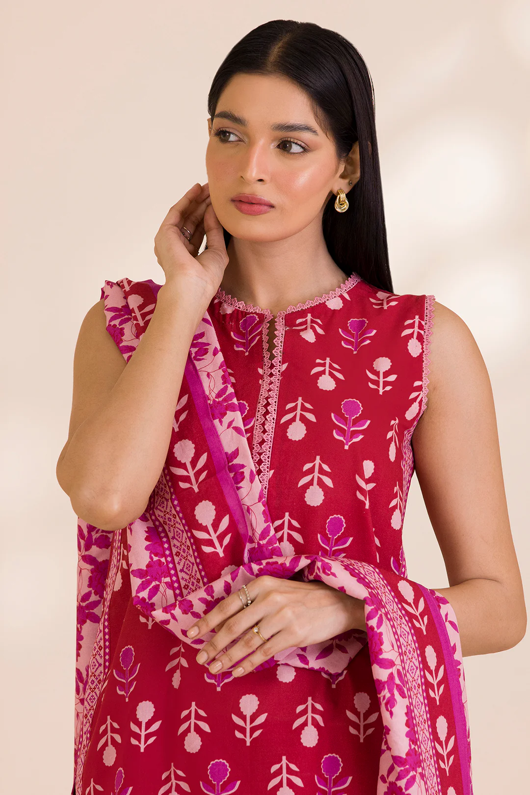 Embroidered Shirt Shalwar Dupatta - 0042 - Image 2