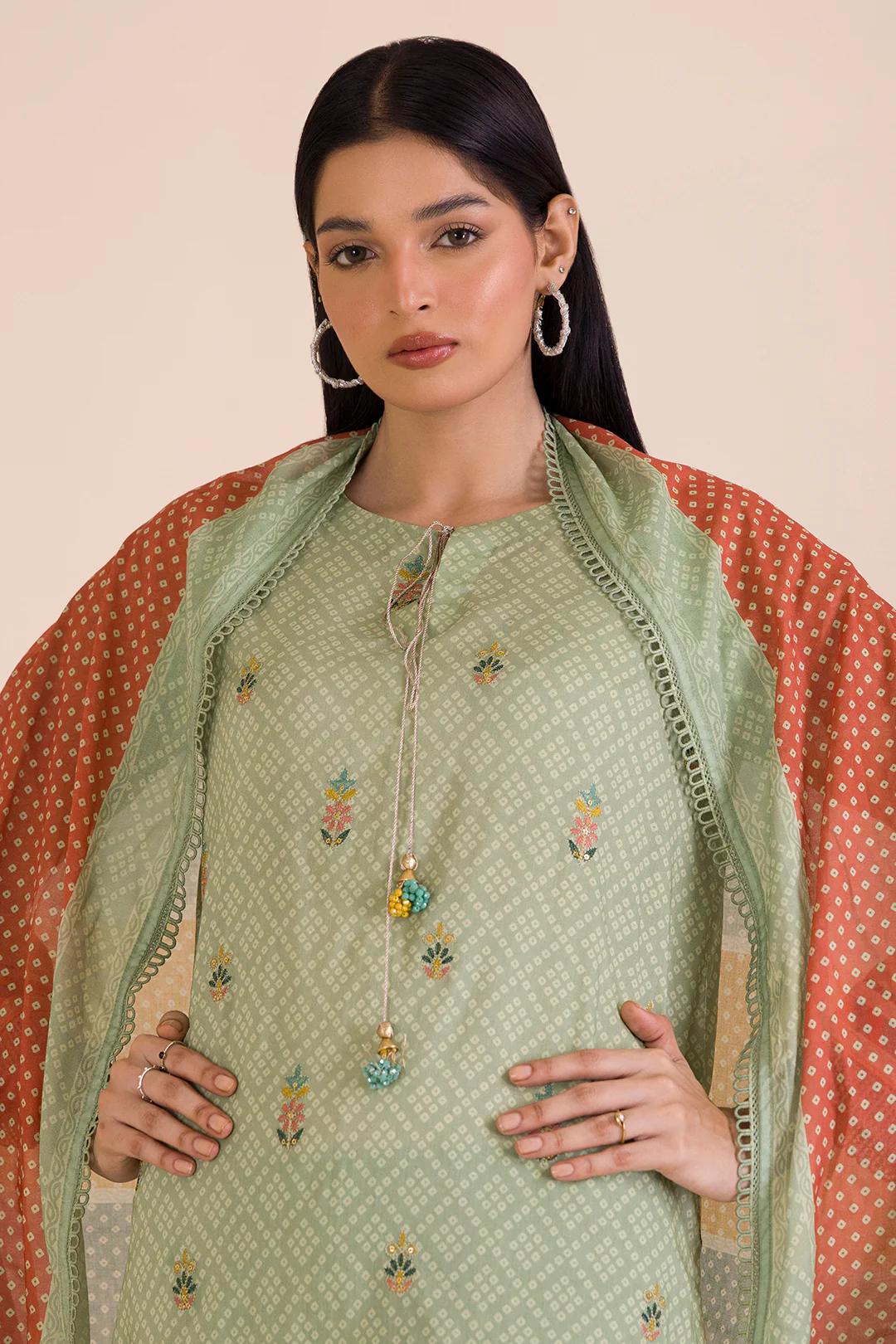 Embroidered Shirt Shalwar Dupatta - 0043 - Image 2