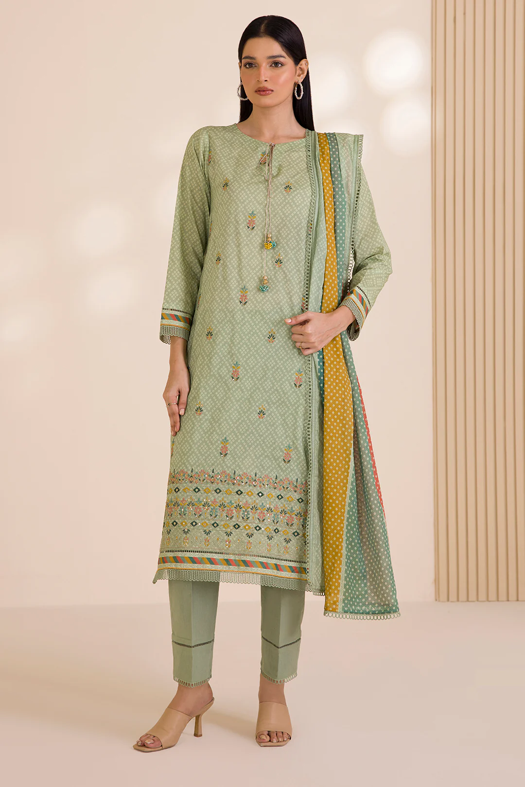 Embroidered Shirt Shalwar Dupatta - 0043 - Image 5