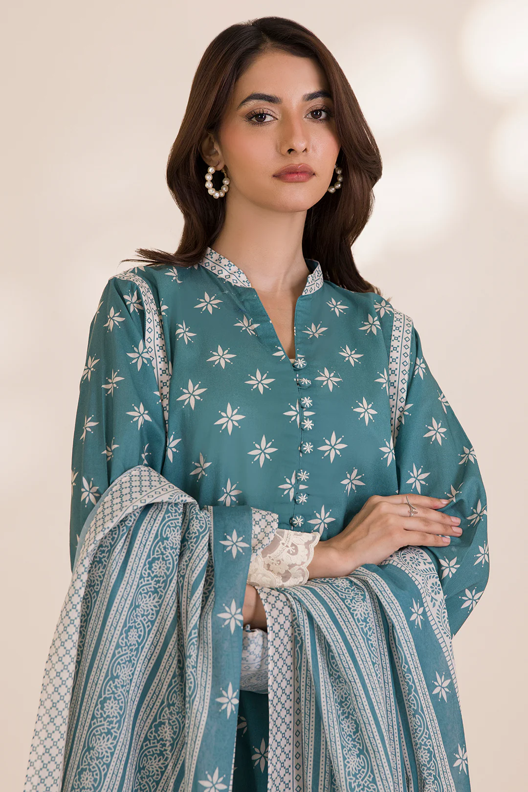 Embroidered Shirt Shalwar Dupatta - 0044 - Image 2