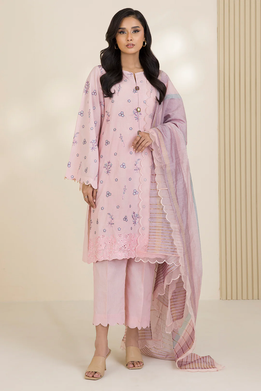 Embroidered Shirt Shalwar Dupatta - 0046 - Image 3