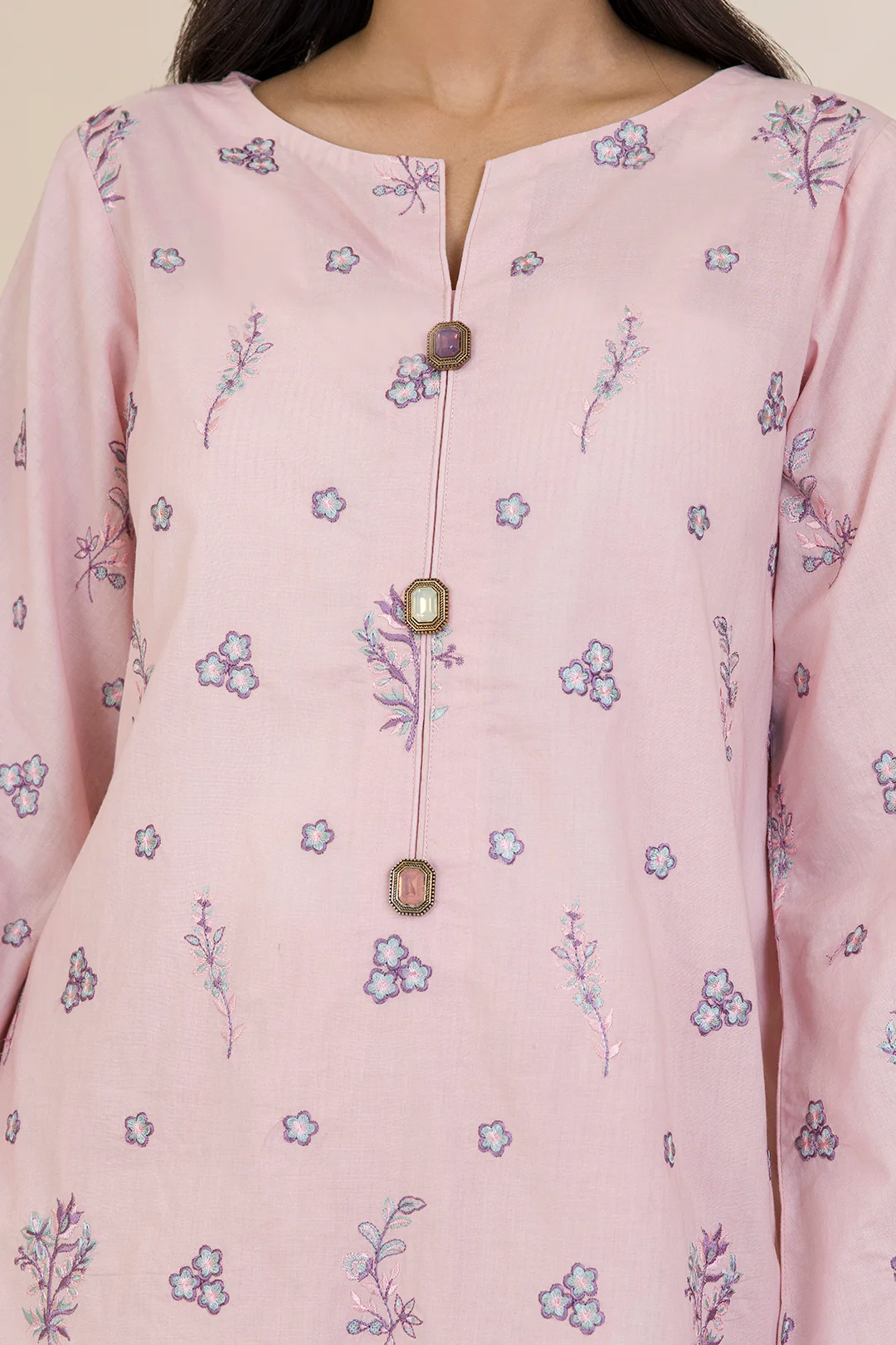 Embroidered Shirt Shalwar Dupatta - 0046 - Image 7