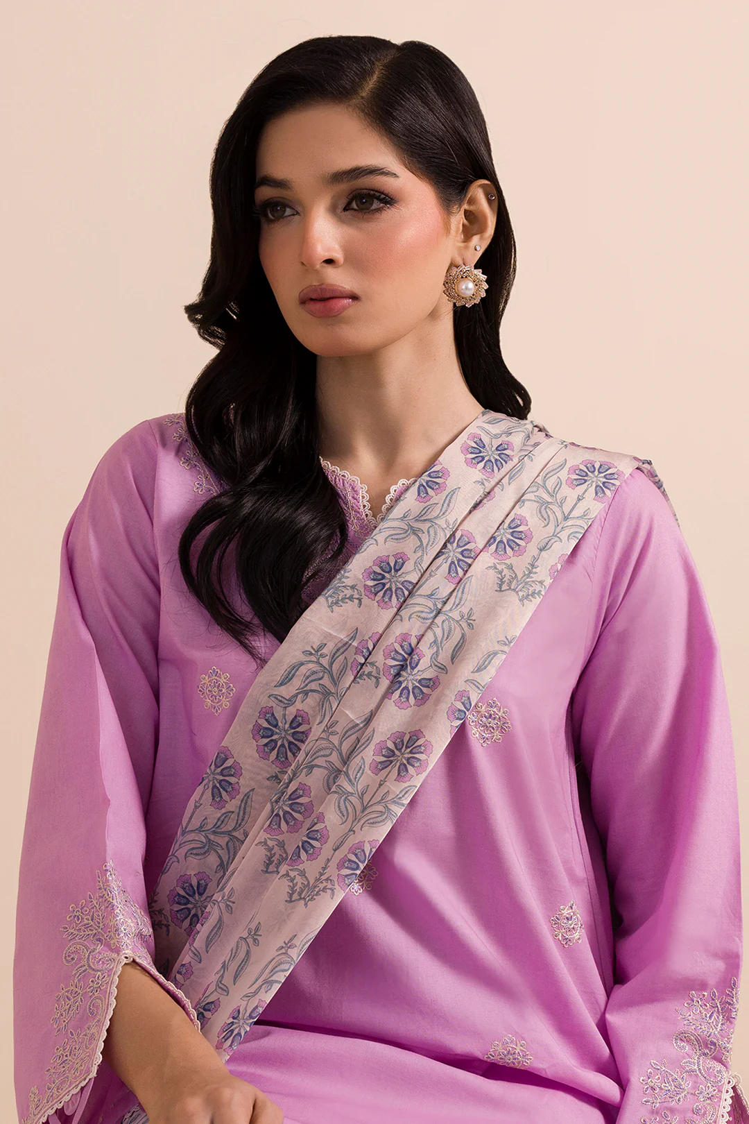 Embroidered Shirt Shalwar Dupatta - 0047 - Image 2