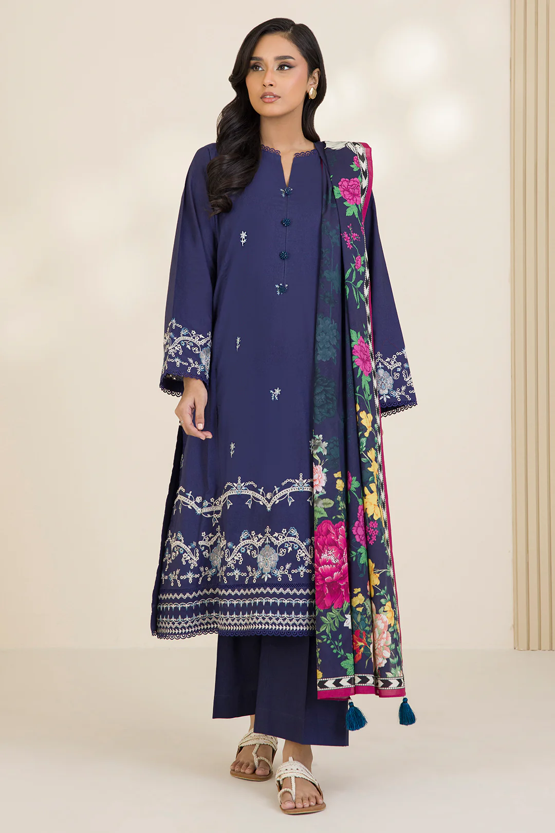 Embroidered Shirt Shalwar Dupatta - 0048 - Image 10
