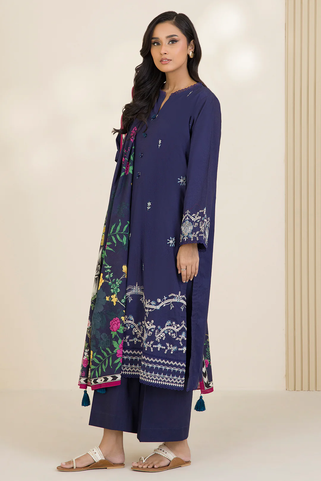 Embroidered Shirt Shalwar Dupatta - 0048 - Image 13