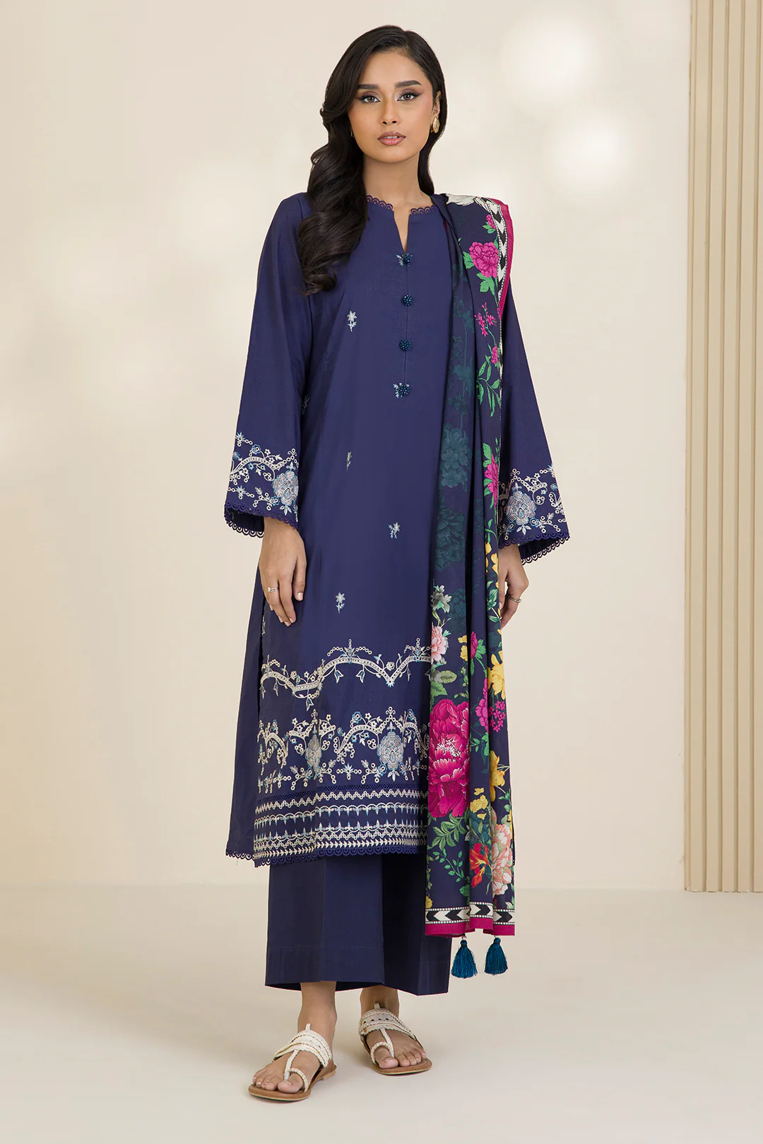 Embroidered Shirt Shalwar Dupatta - 0048 - Image 3