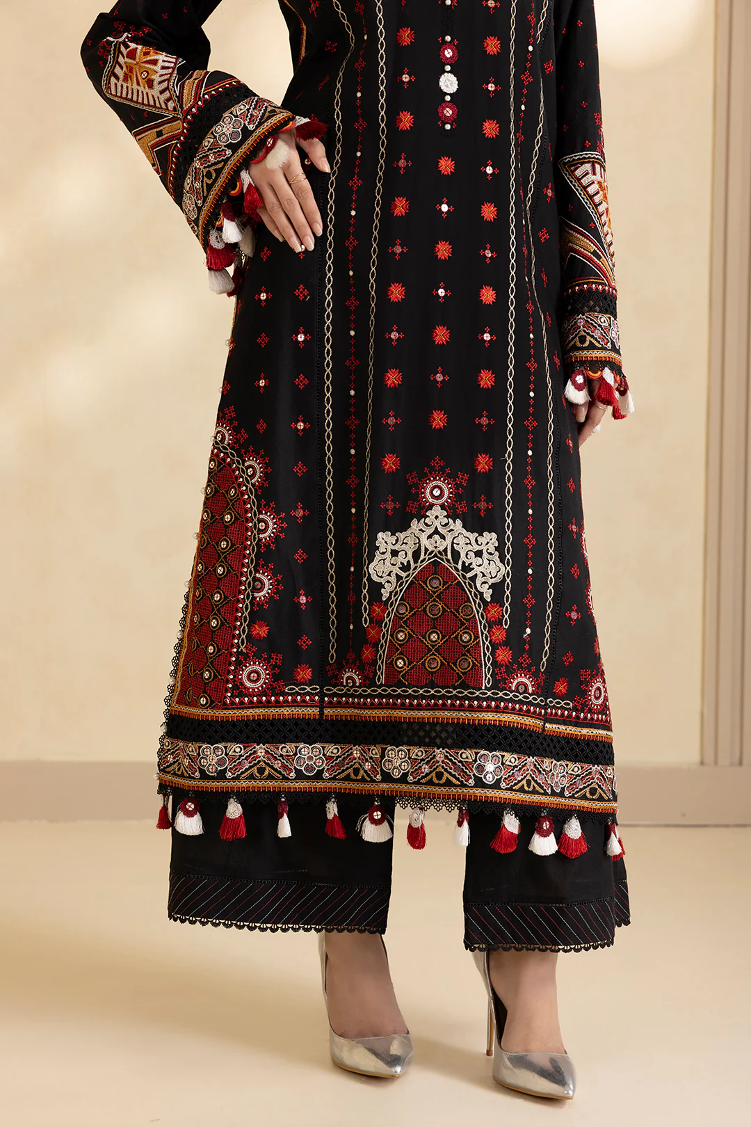 Embroidered Shirt Shalwar Dupatta - 0049 - Image 6