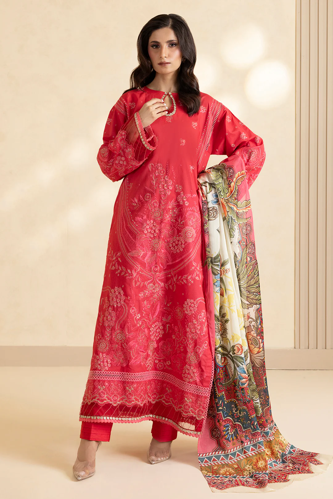 Embroidered Shirt Shalwar Dupatta - 0051 - Image 4