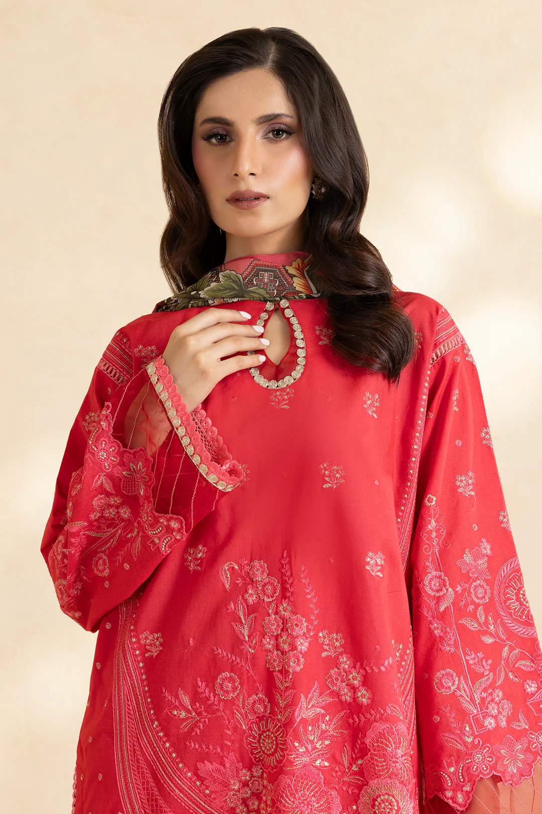 Embroidered Shirt Shalwar Dupatta - 0051 - Image 5