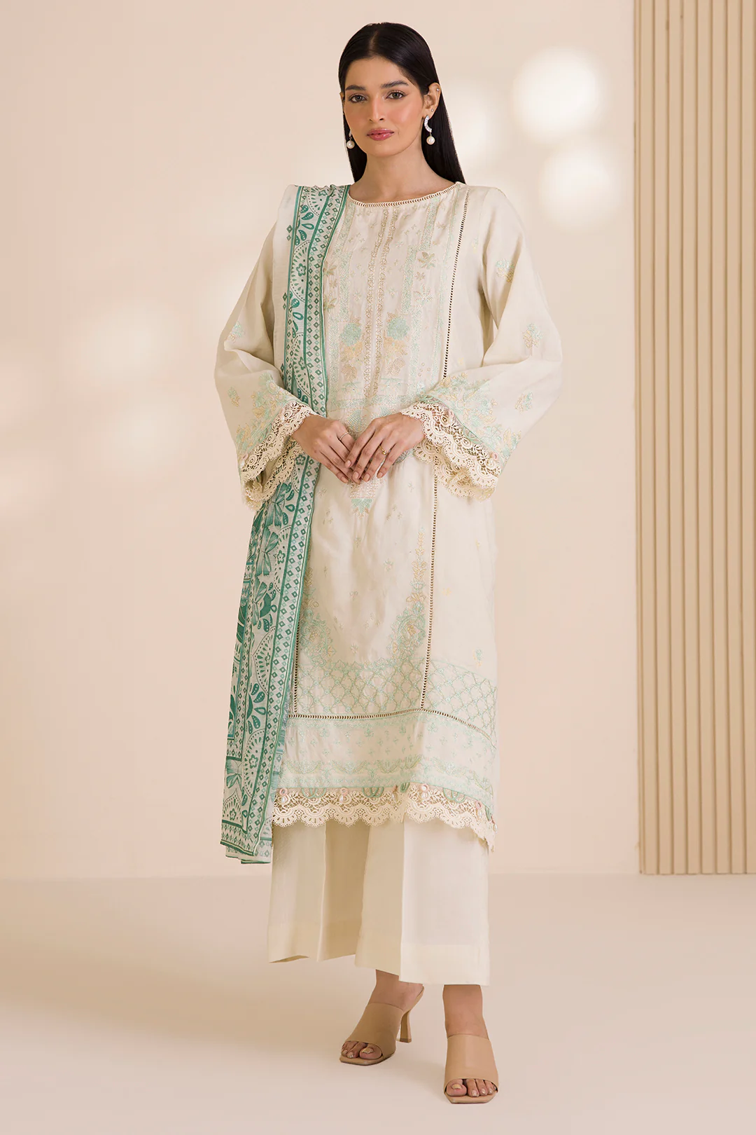 Embroidered Shirt Shalwar Dupatta - 0052 - Image 2