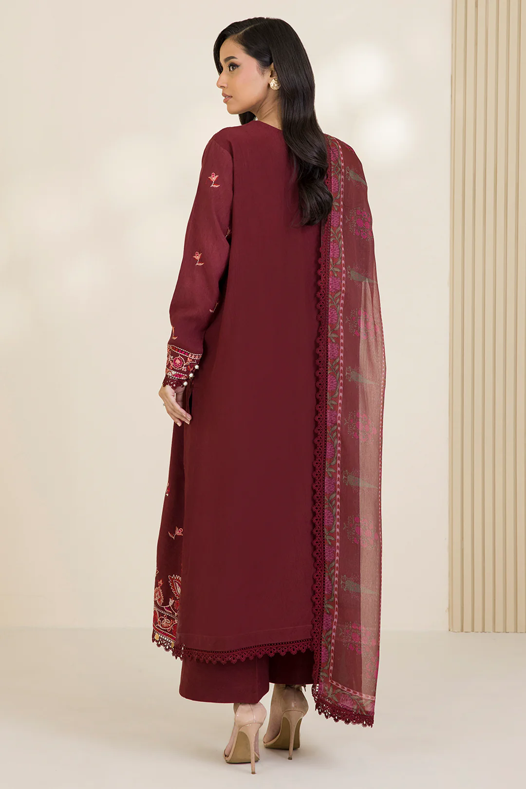 Embroidered Shirt Shalwar Dupatta - 0054 - Image 11