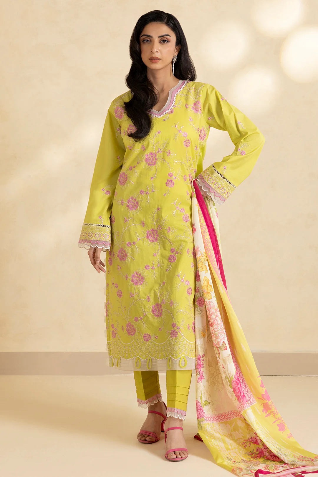 Embroidered Shirt Shalwar Dupatta - 0055 - Image 3