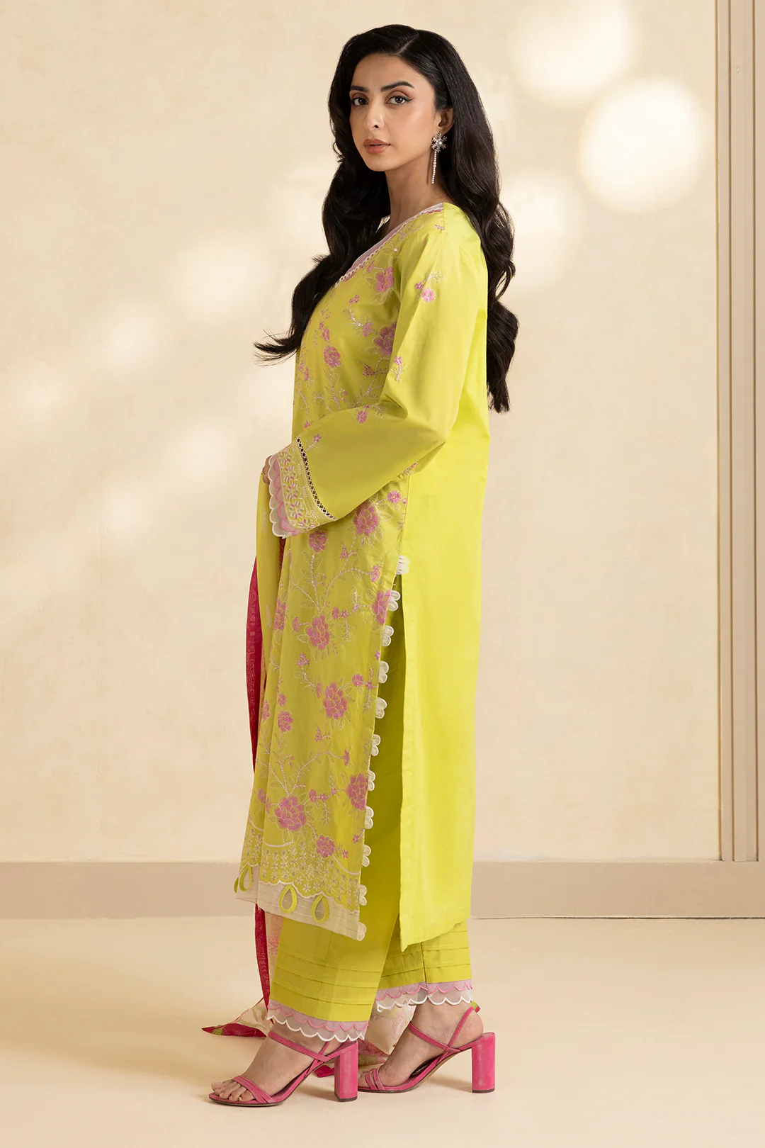 Embroidered Shirt Shalwar Dupatta - 0055 - Image 4