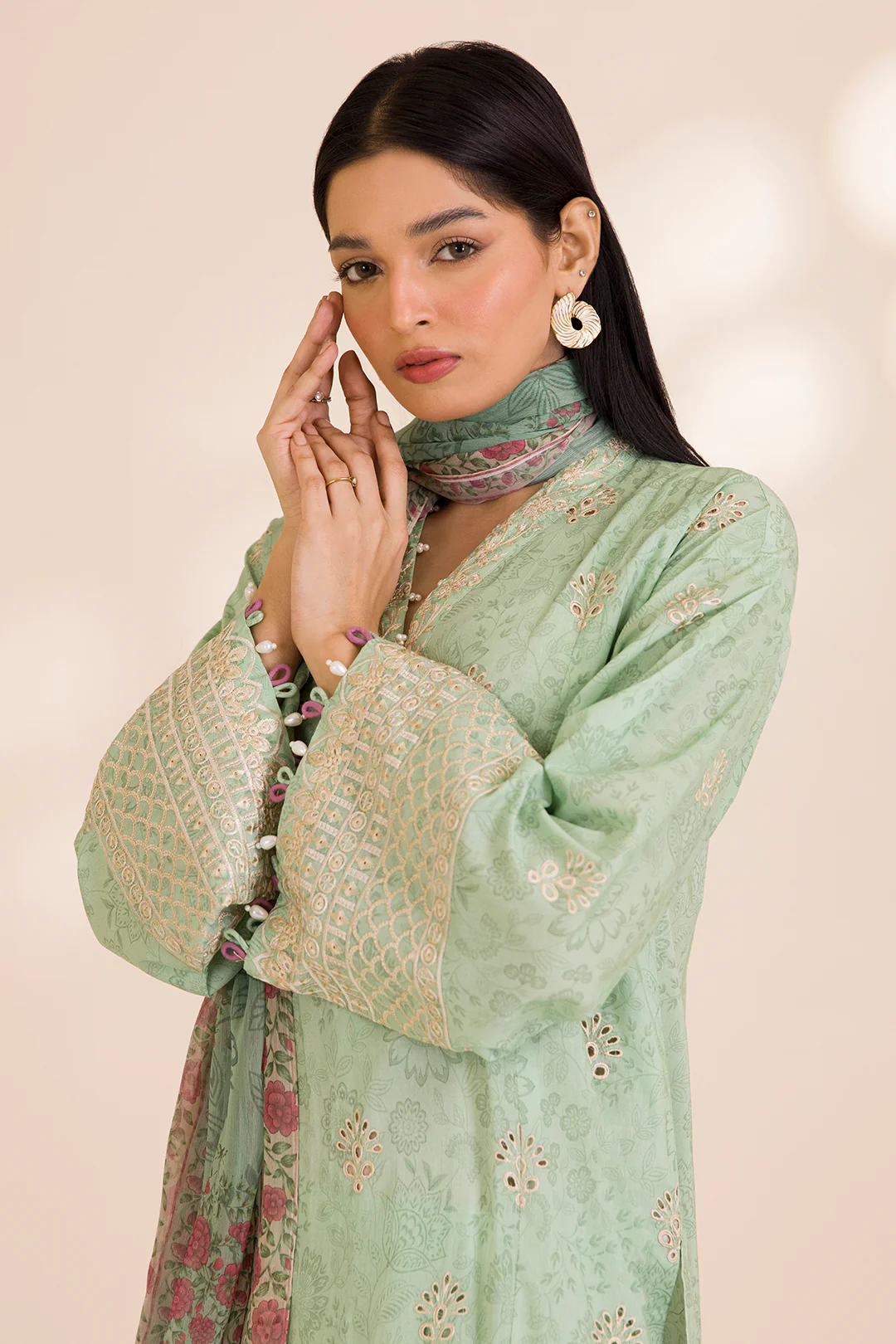 Embroidered Shirt Shalwar Dupatta - 0056 - Image 5
