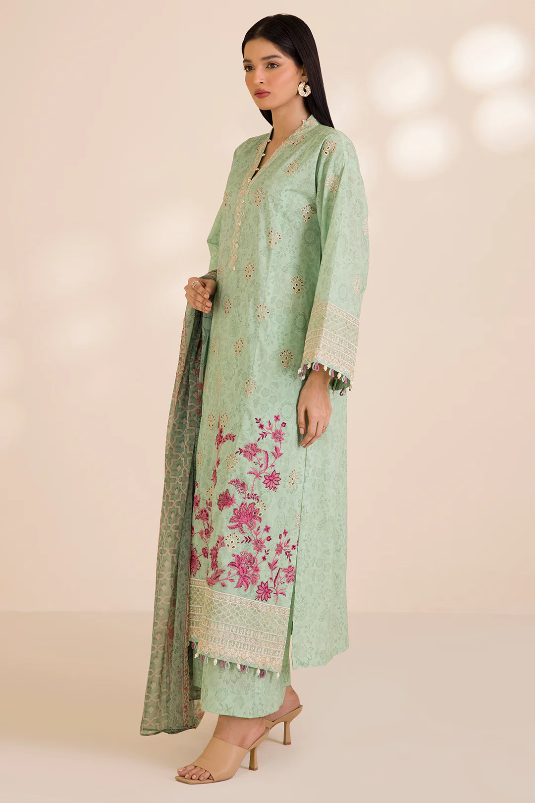 Embroidered Shirt Shalwar Dupatta - 0056 - Image 8