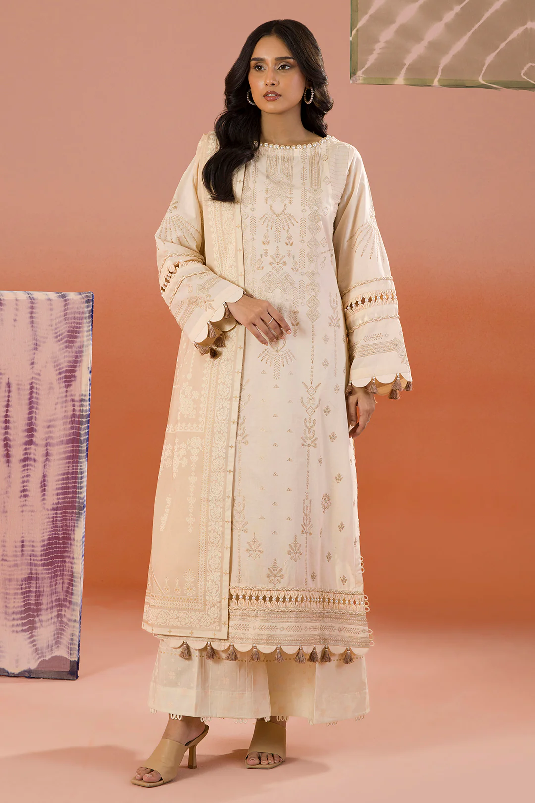 Embroidered Shirt Shalwar Dupatta - 0057 - Image 6