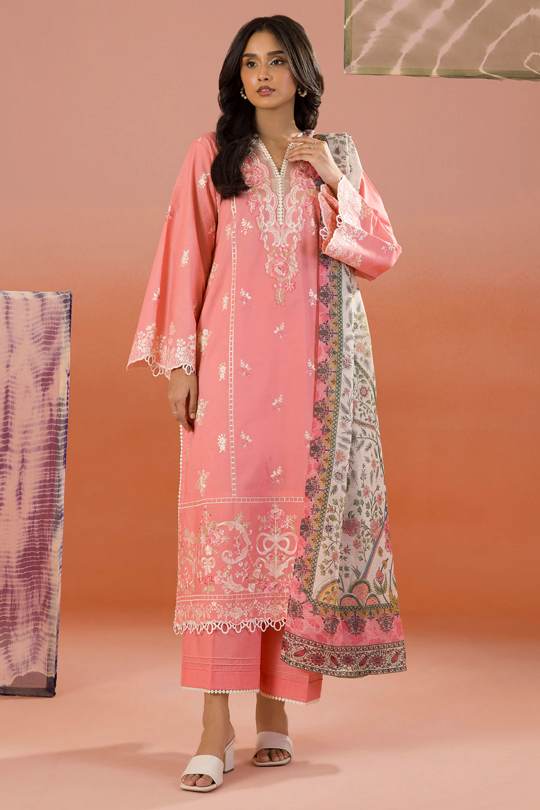 Embroidered Shirt Shalwar Dupatta - 0058 - Image 8