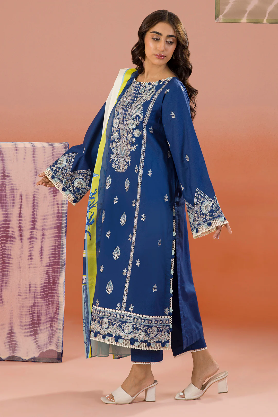 Embroidered Shirt Shalwar Dupatta - 0059 - Image 6