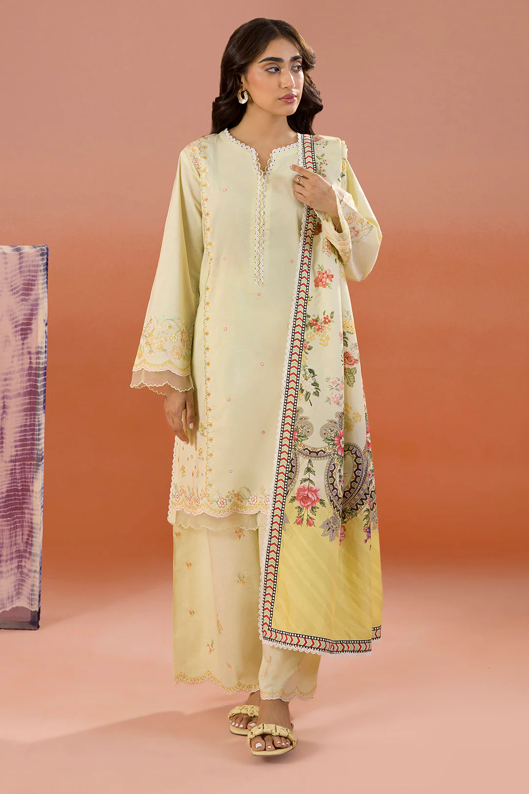 Embroidered Shirt Shalwar Dupatta - 0061 - Image 7