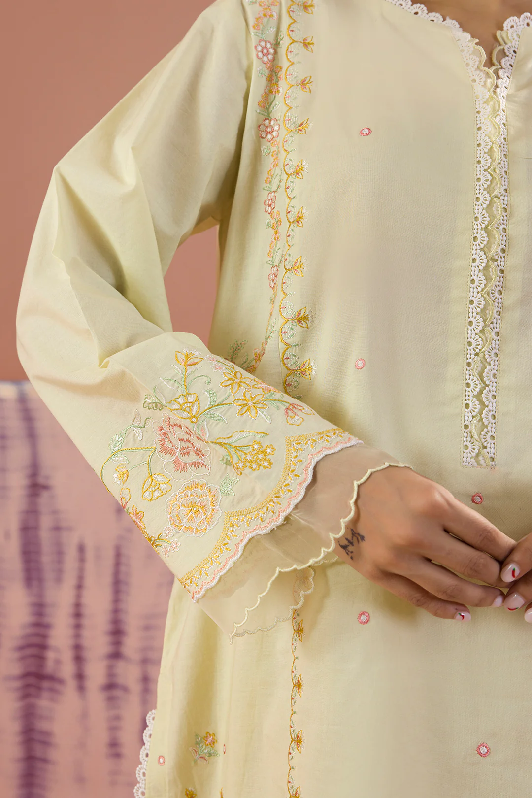 Embroidered Shirt Shalwar Dupatta - 0061 - Image 9