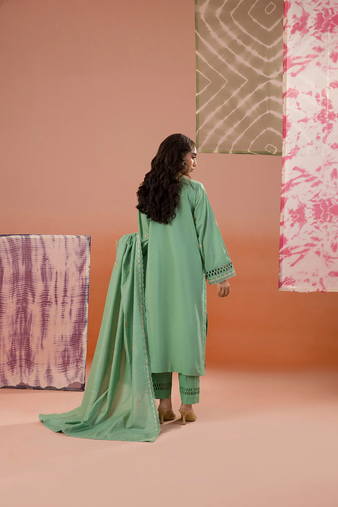 Embroidered Shirt Shalwar Dupatta - 0063 - Image 12
