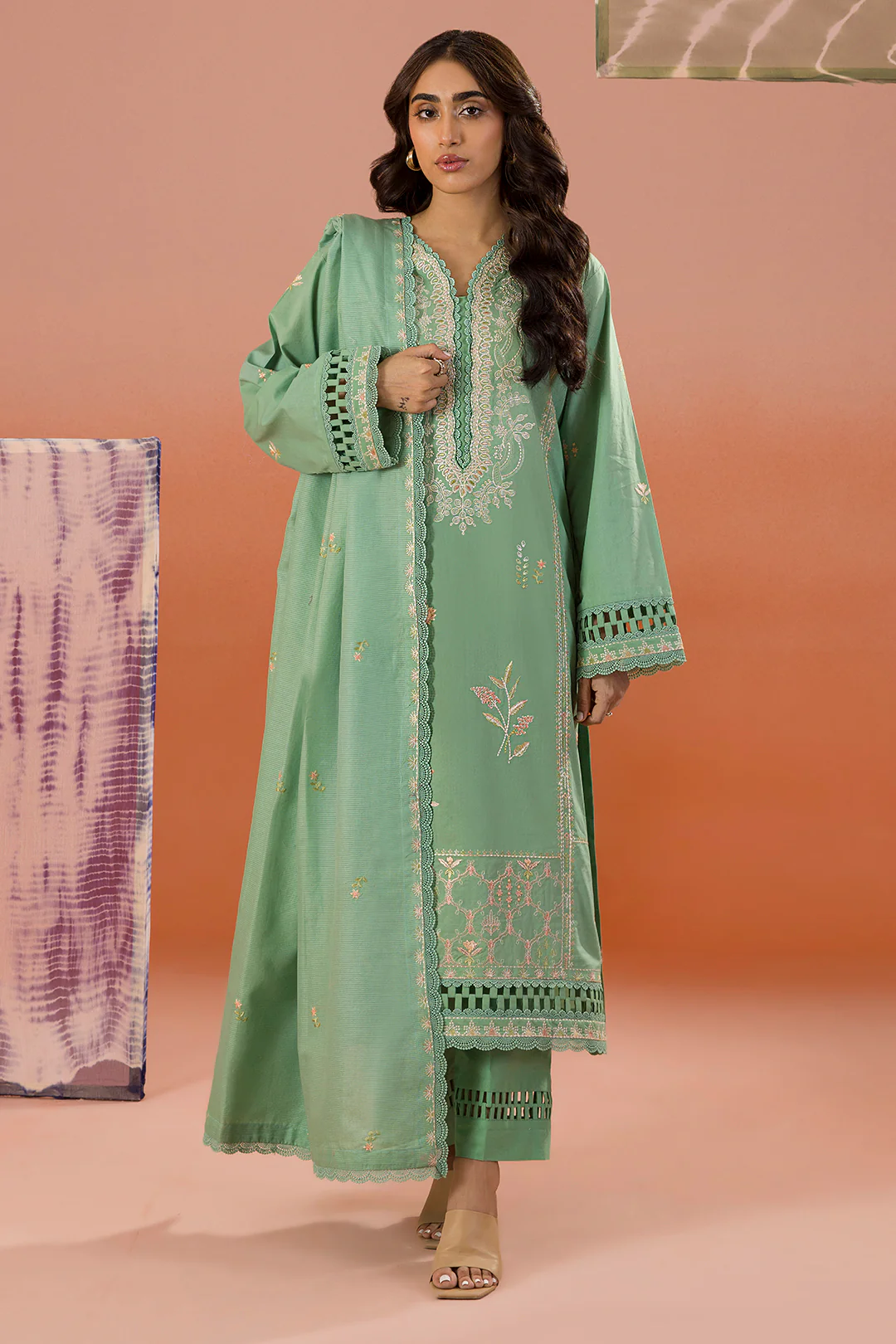 Embroidered Shirt Shalwar Dupatta - 0063 - Image 5