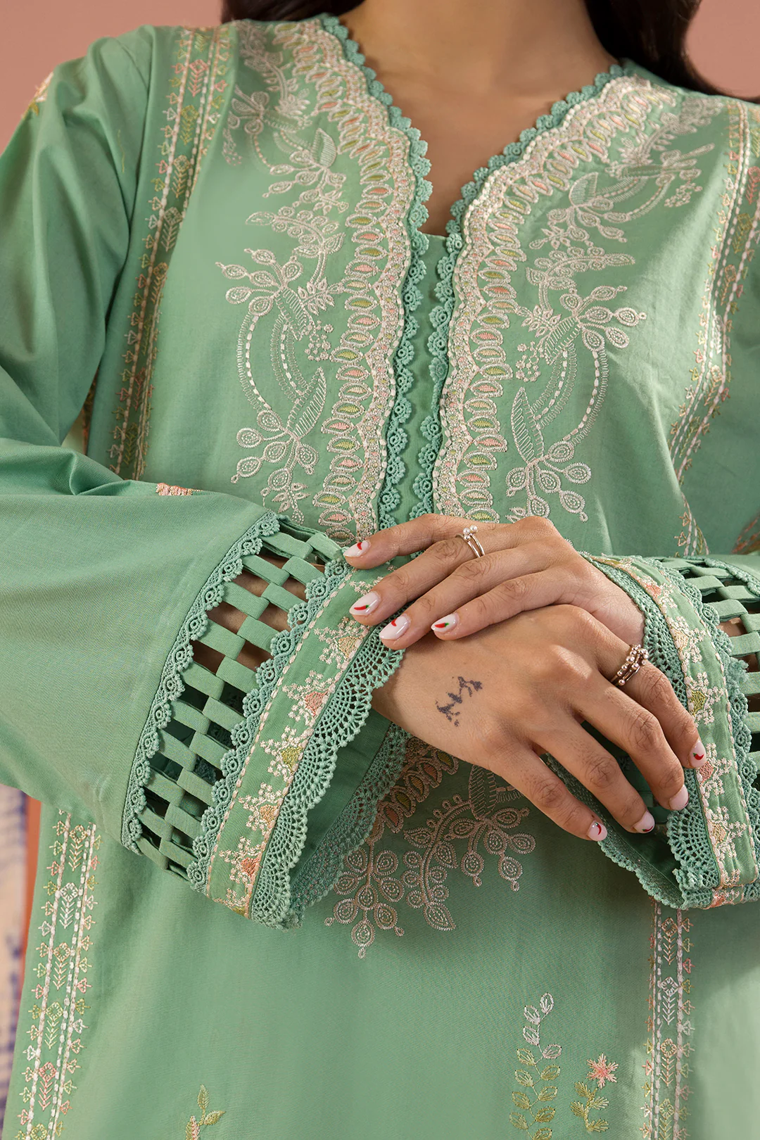 Embroidered Shirt Shalwar Dupatta - 0063 - Image 8