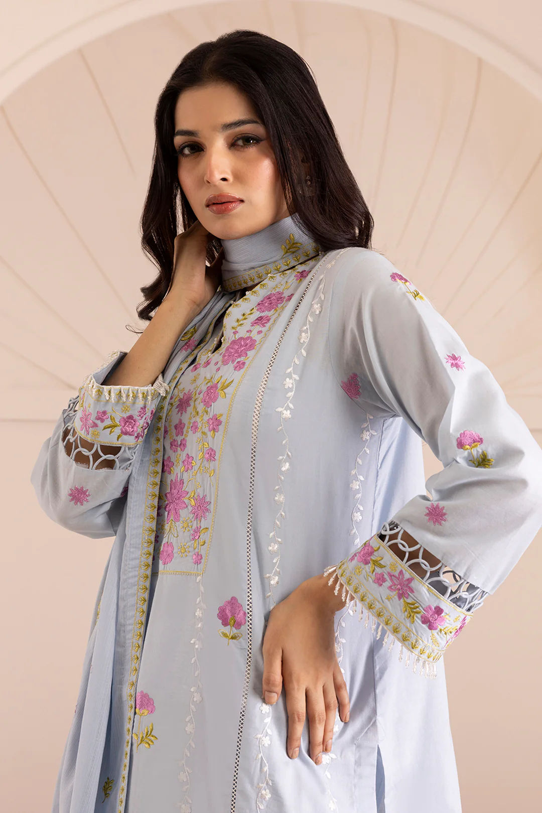 Embroidered Shirt Shalwar Dupatta - 0064 - Image 3