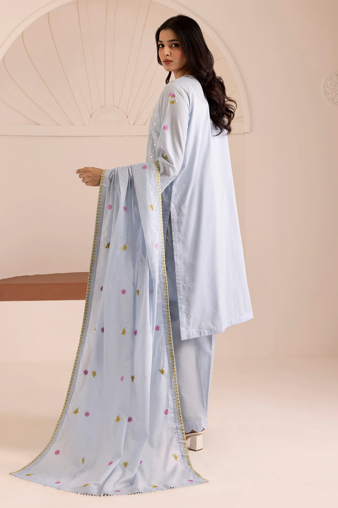 Embroidered Shirt Shalwar Dupatta - 0064 - Image 9
