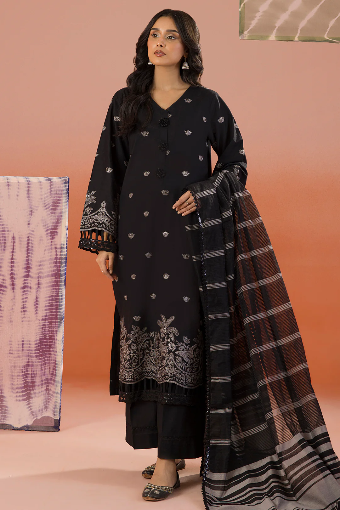 Embroidered Shirt Shalwar Dupatta - 0065 - Image 4