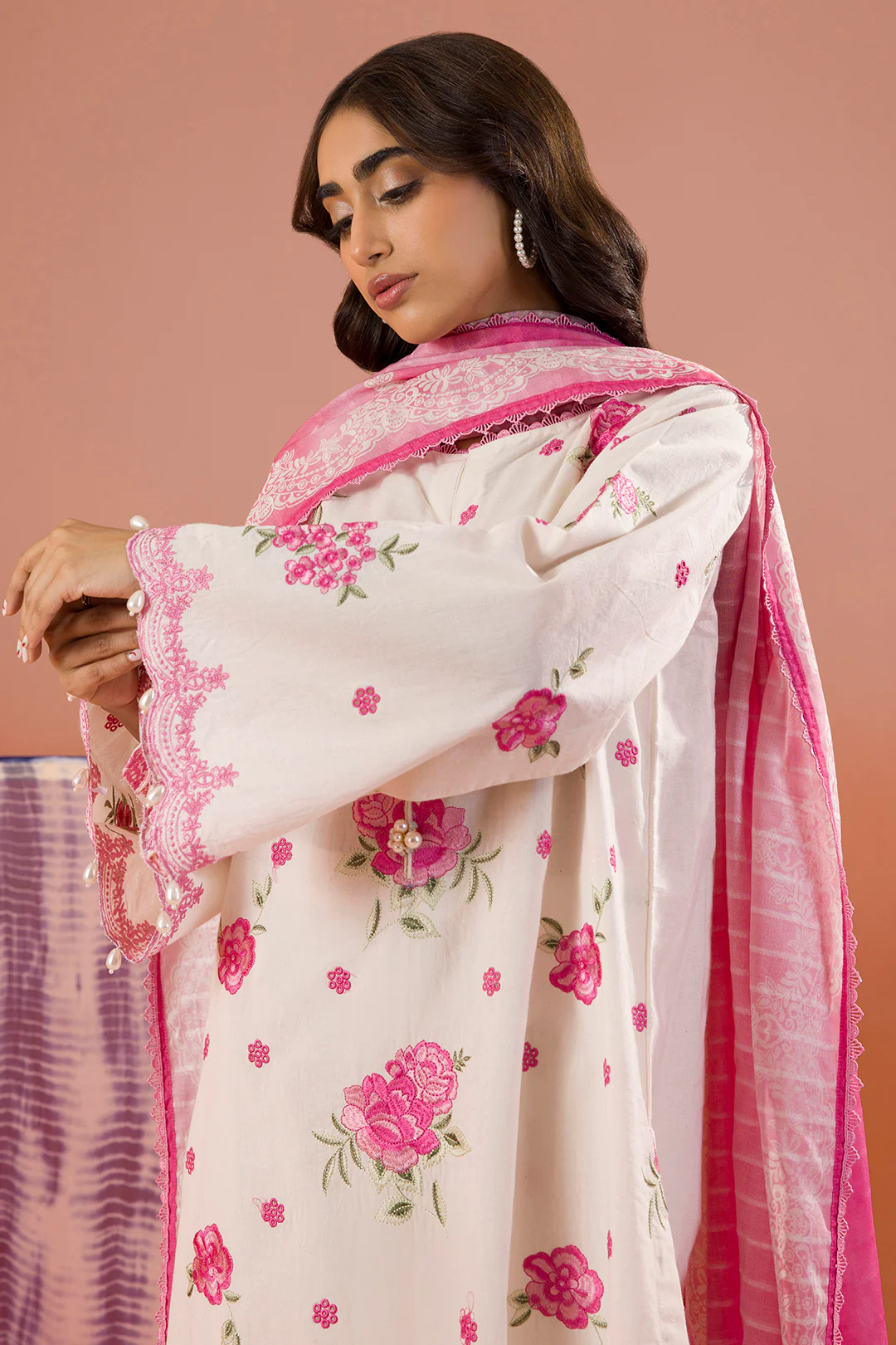 Embroidered Shirt Shalwar Dupatta - 0067 - Image 9