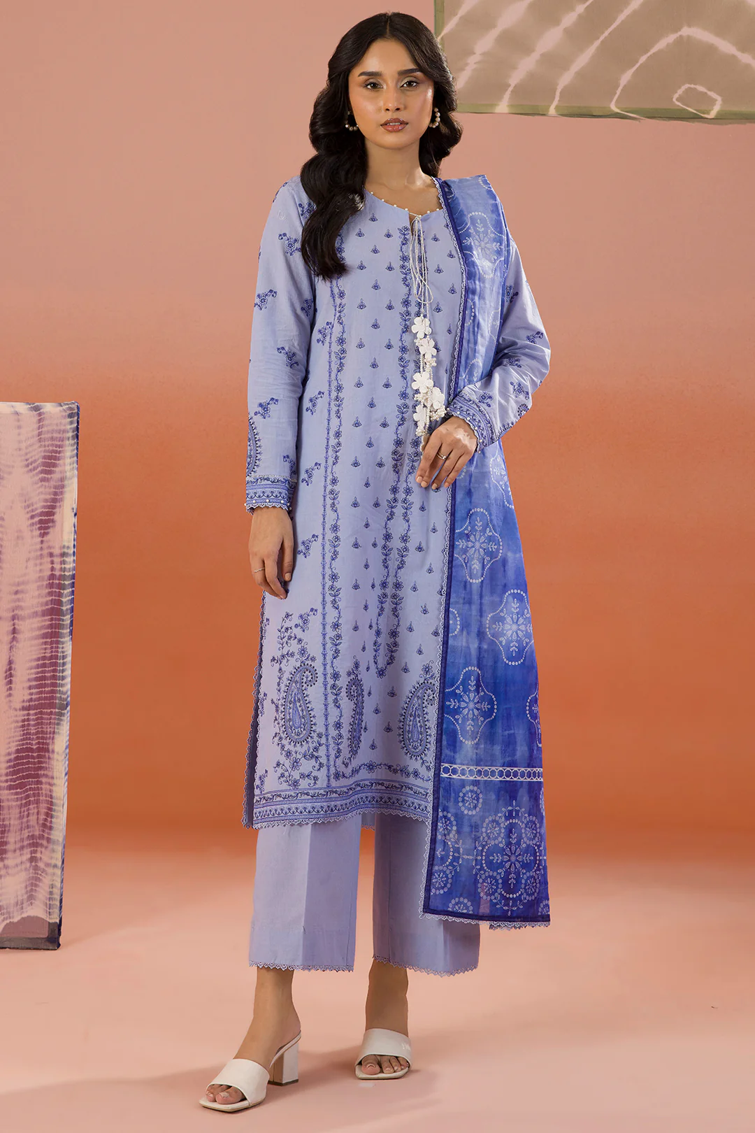 Embroidered Shirt Shalwar Dupatta - 0068 - Image 4