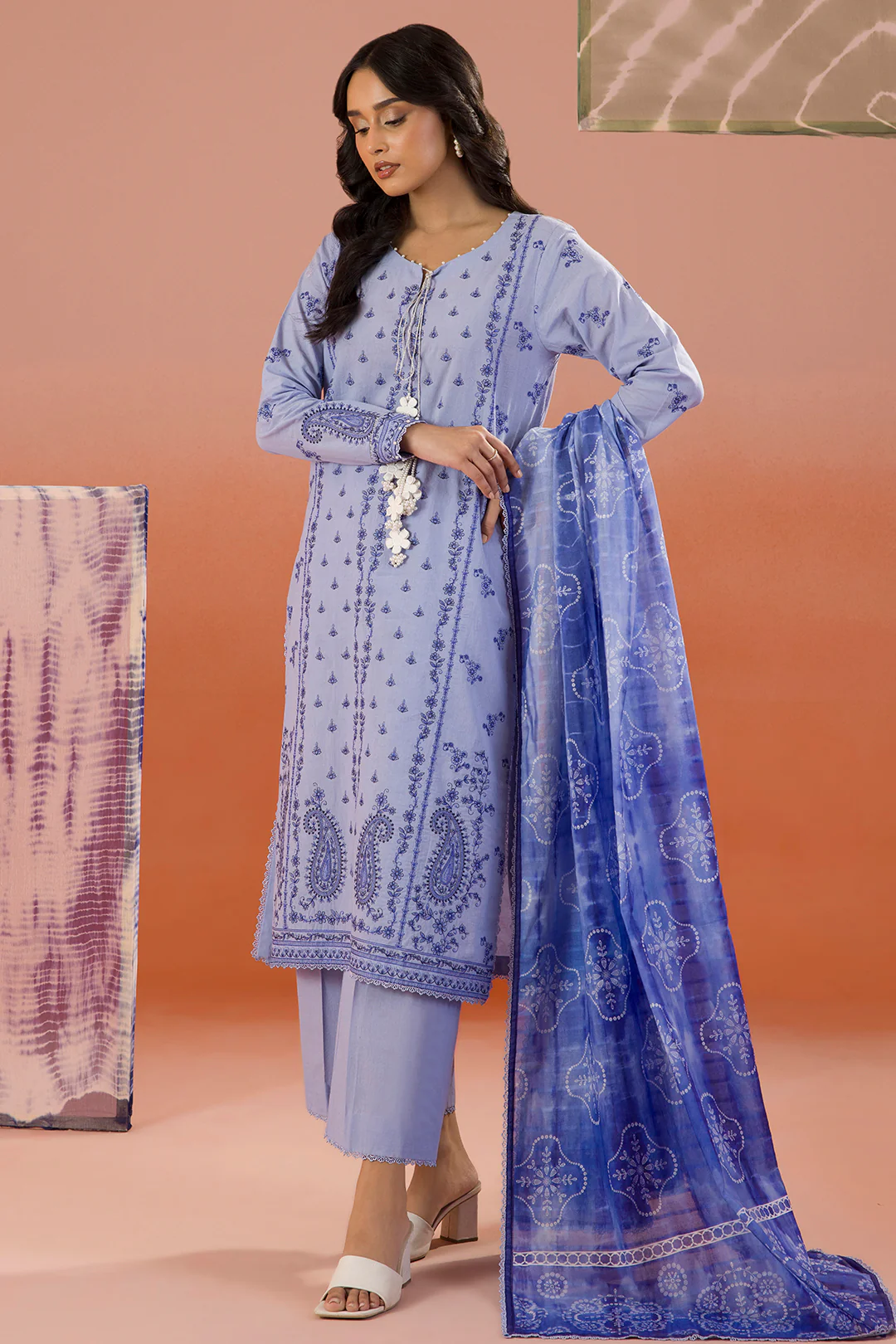 Embroidered Shirt Shalwar Dupatta - 0068 - Image 5