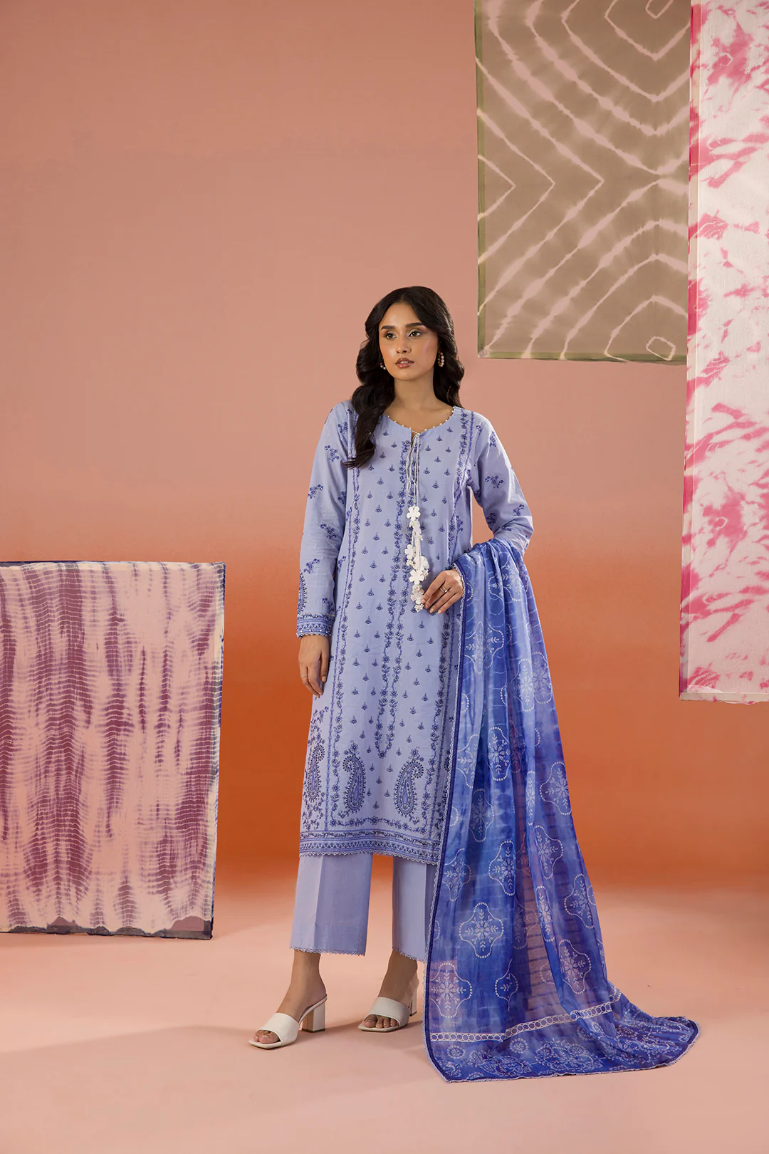 Embroidered Shirt Shalwar Dupatta - 0068 - Image 6