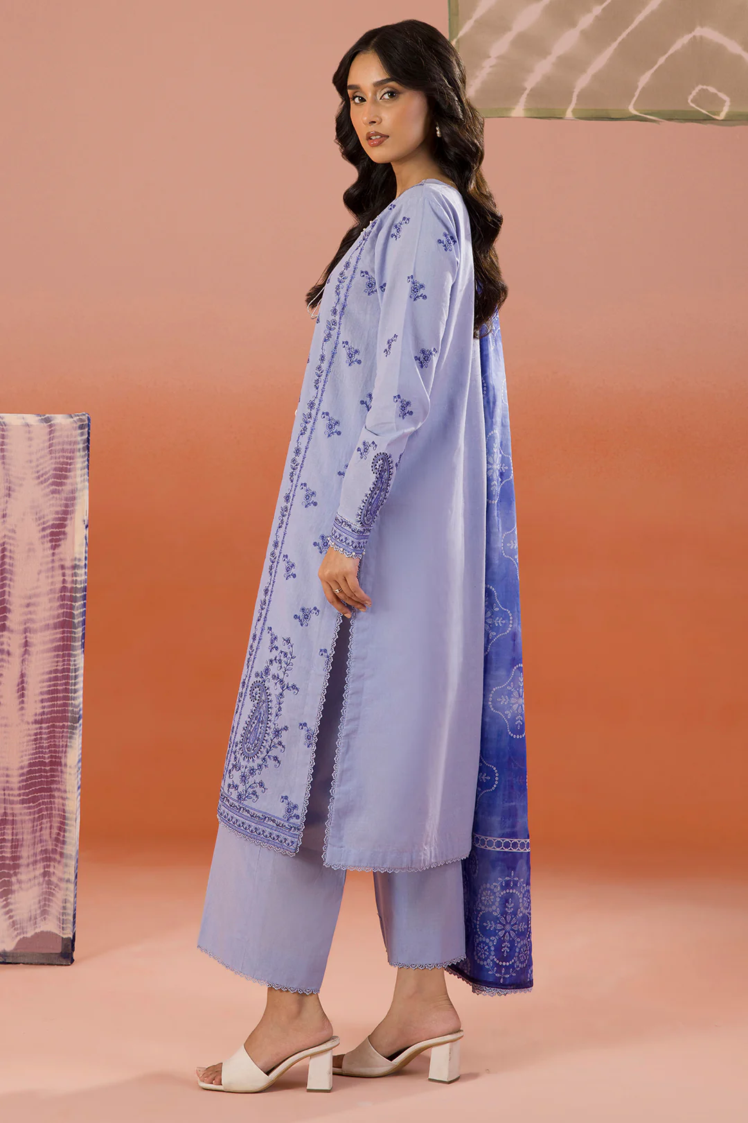 Embroidered Shirt Shalwar Dupatta - 0068 - Image 9