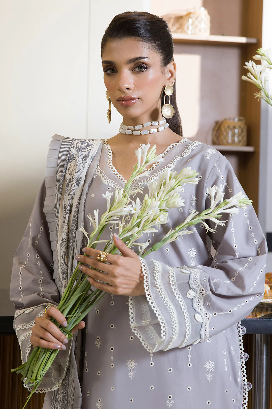 Embroidered Shirt Shalwar Dupatta - 0069 - Image 2