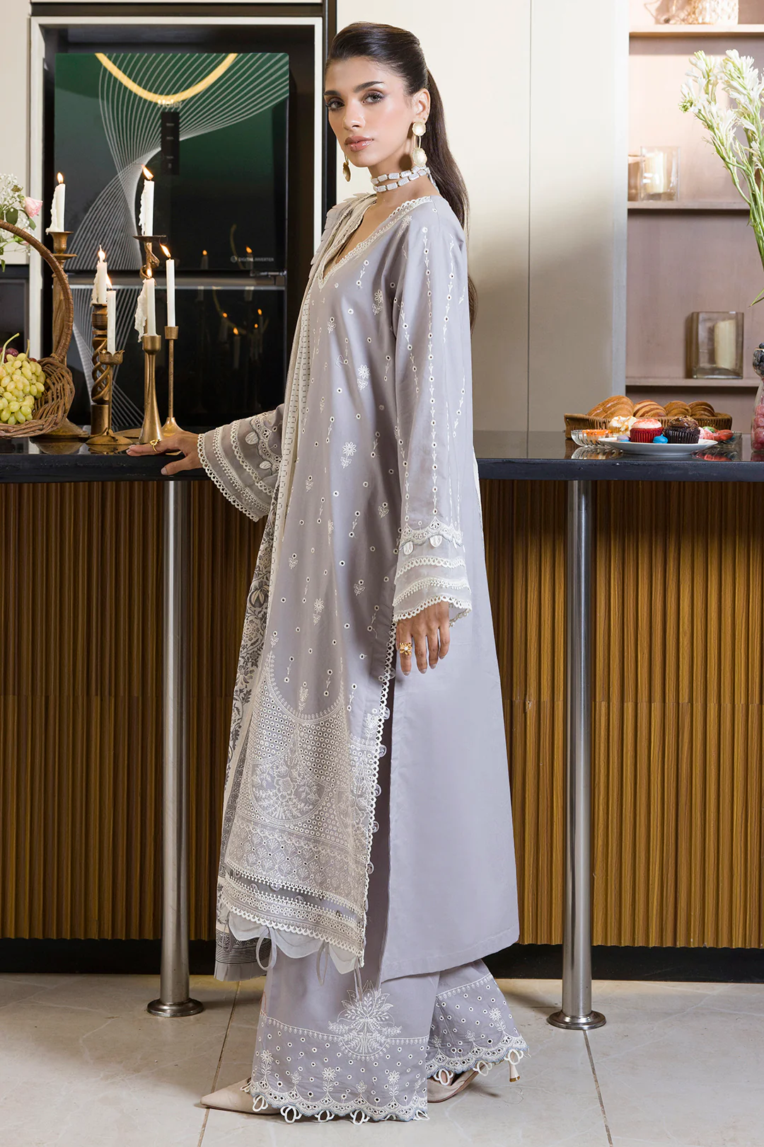 Embroidered Shirt Shalwar Dupatta - 0069 - Image 9