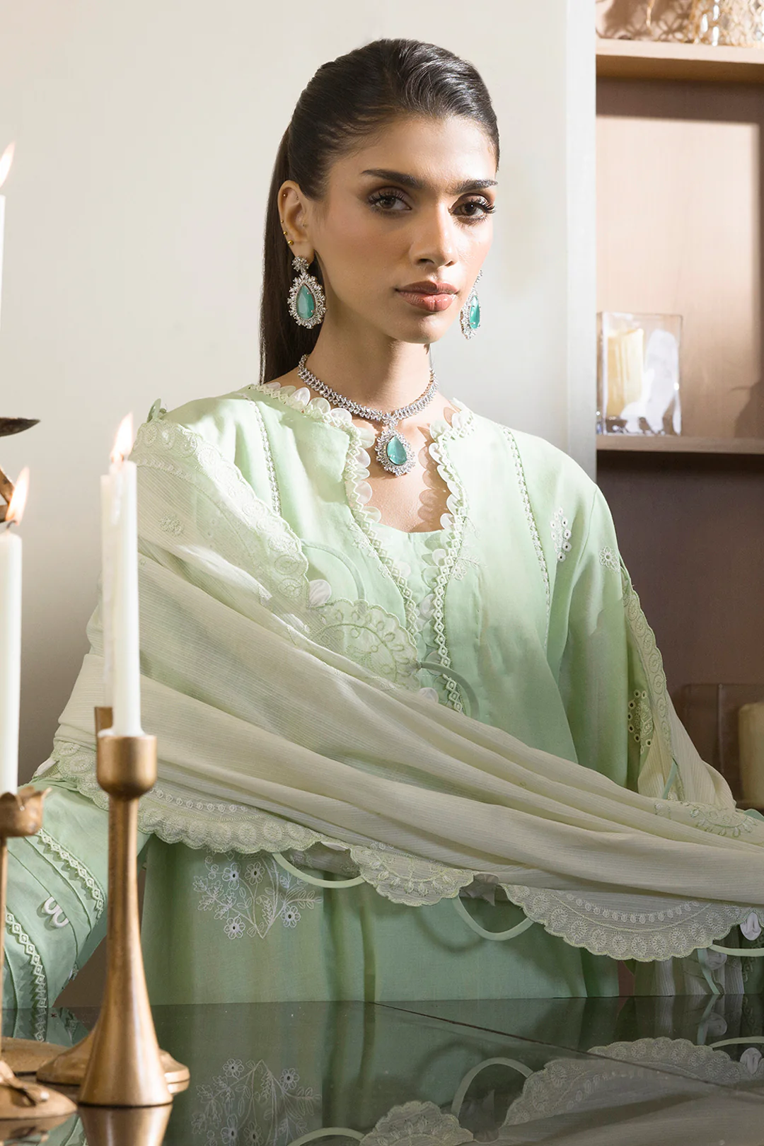 Embroidered Shirt Shalwar Dupatta - 0070 - Image 8