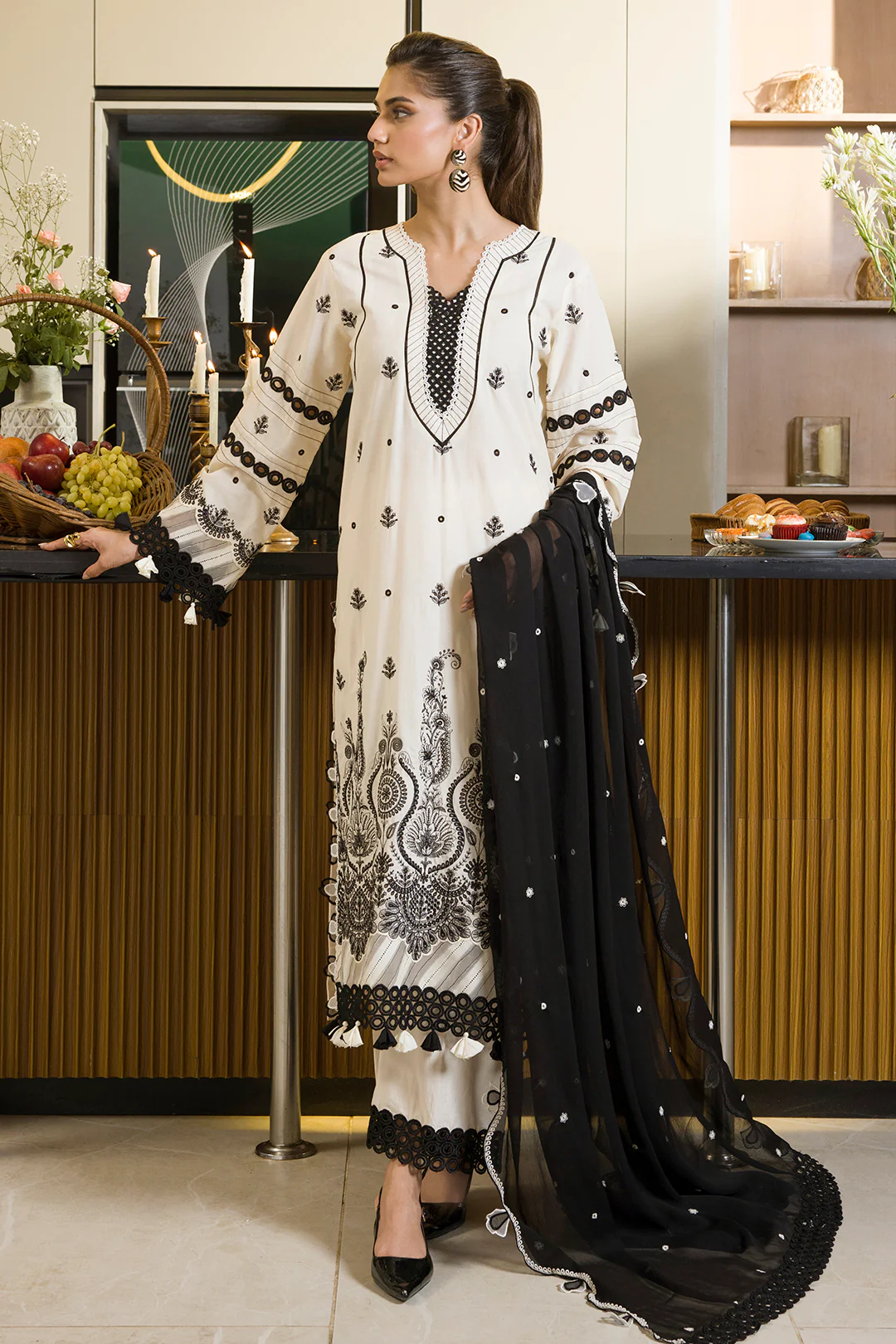 Embroidered Shirt Shalwar Dupatta - 0071 - Image 14