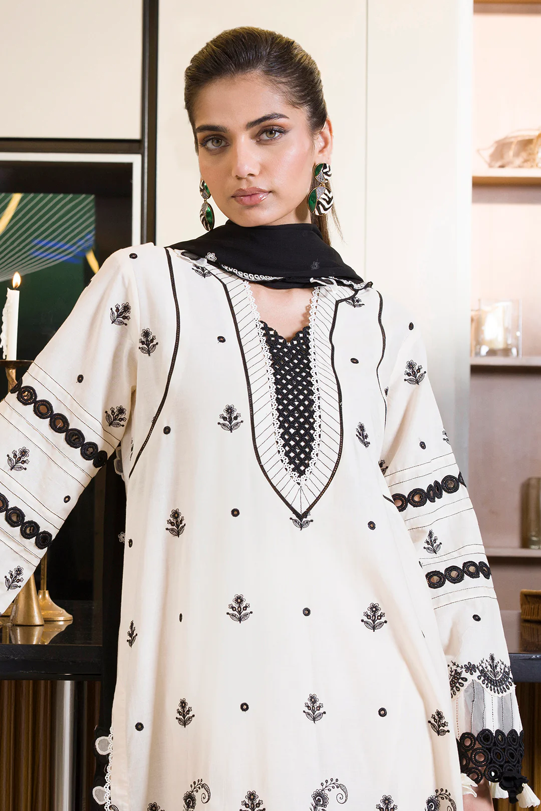 Embroidered Shirt Shalwar Dupatta - 0071 - Image 4