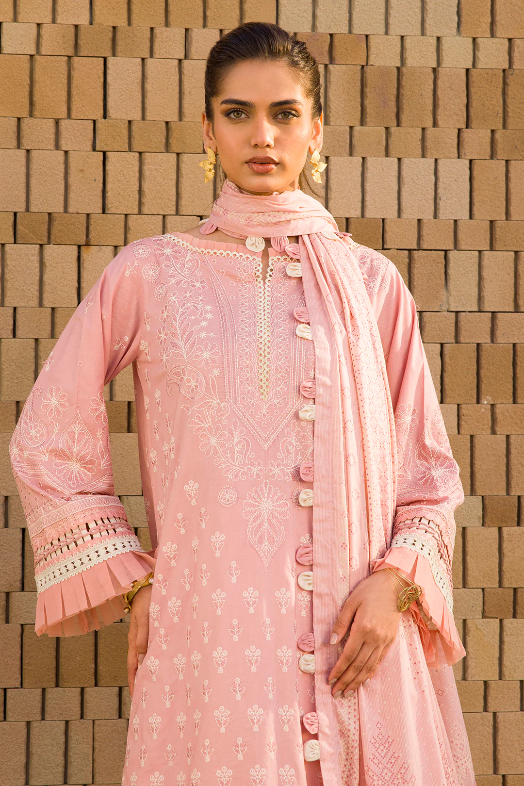 Embroidered Shirt Shalwar Dupatta - 0072 - Image 14