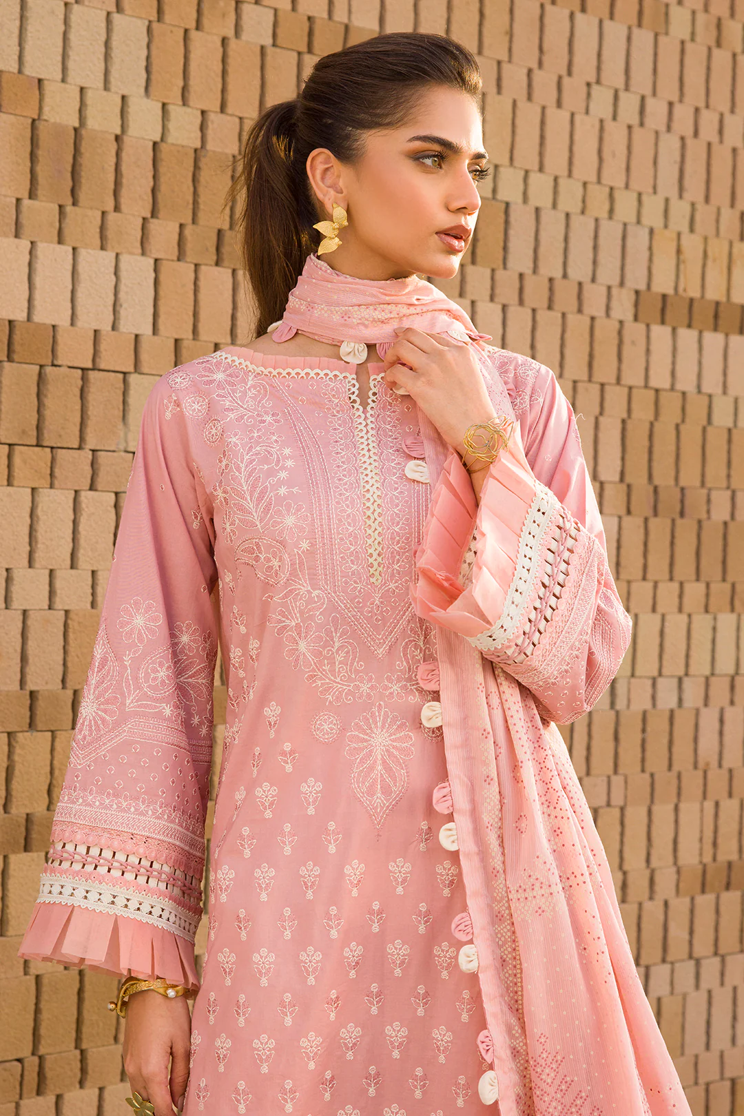 Embroidered Shirt Shalwar Dupatta - 0072 - Image 16