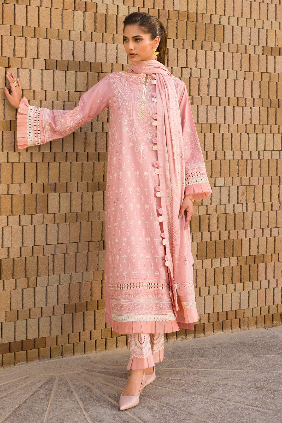 Embroidered Shirt Shalwar Dupatta - 0072 - Image 3