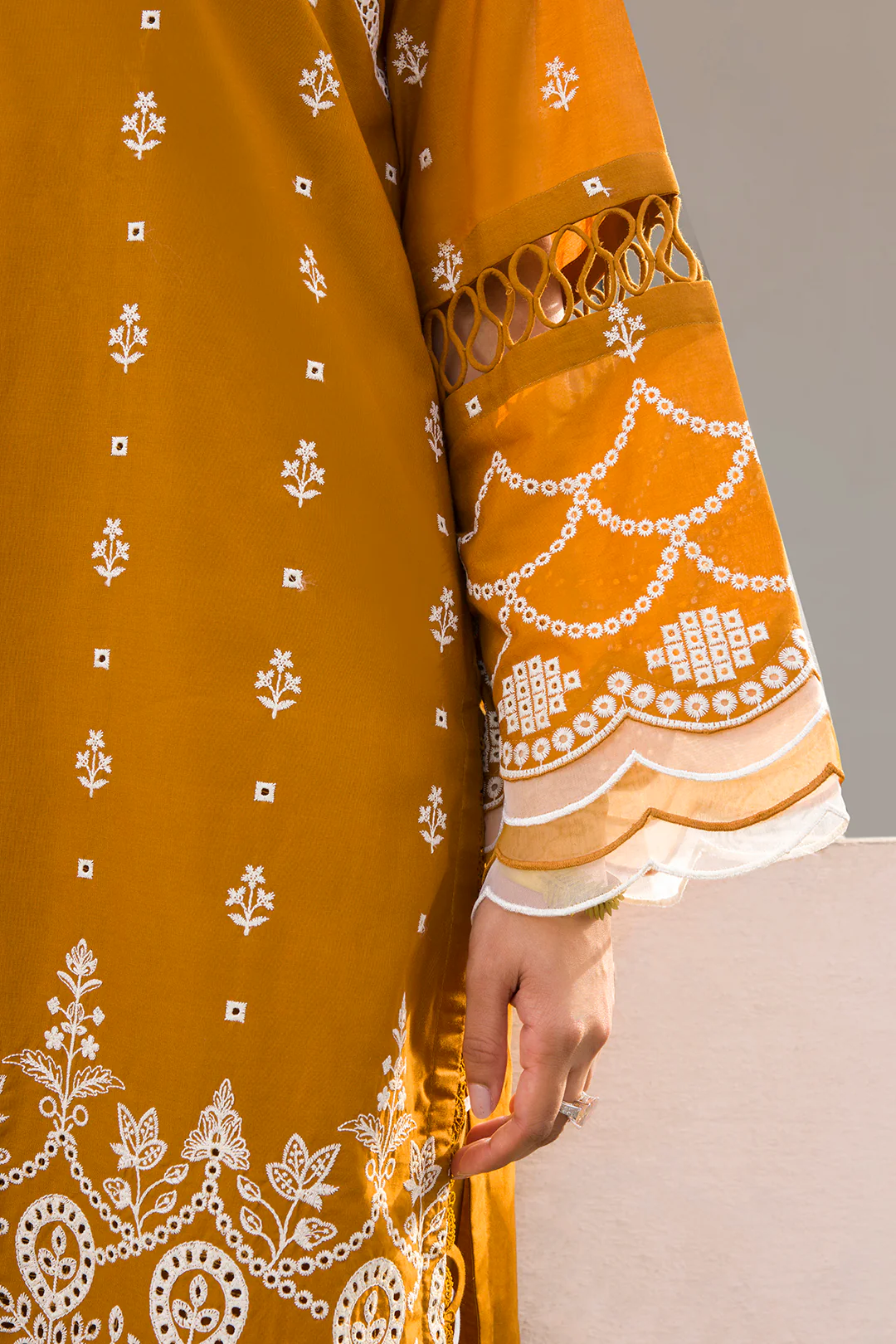 Embroidered Shirt Shalwar Dupatta - 0074 - Image 10