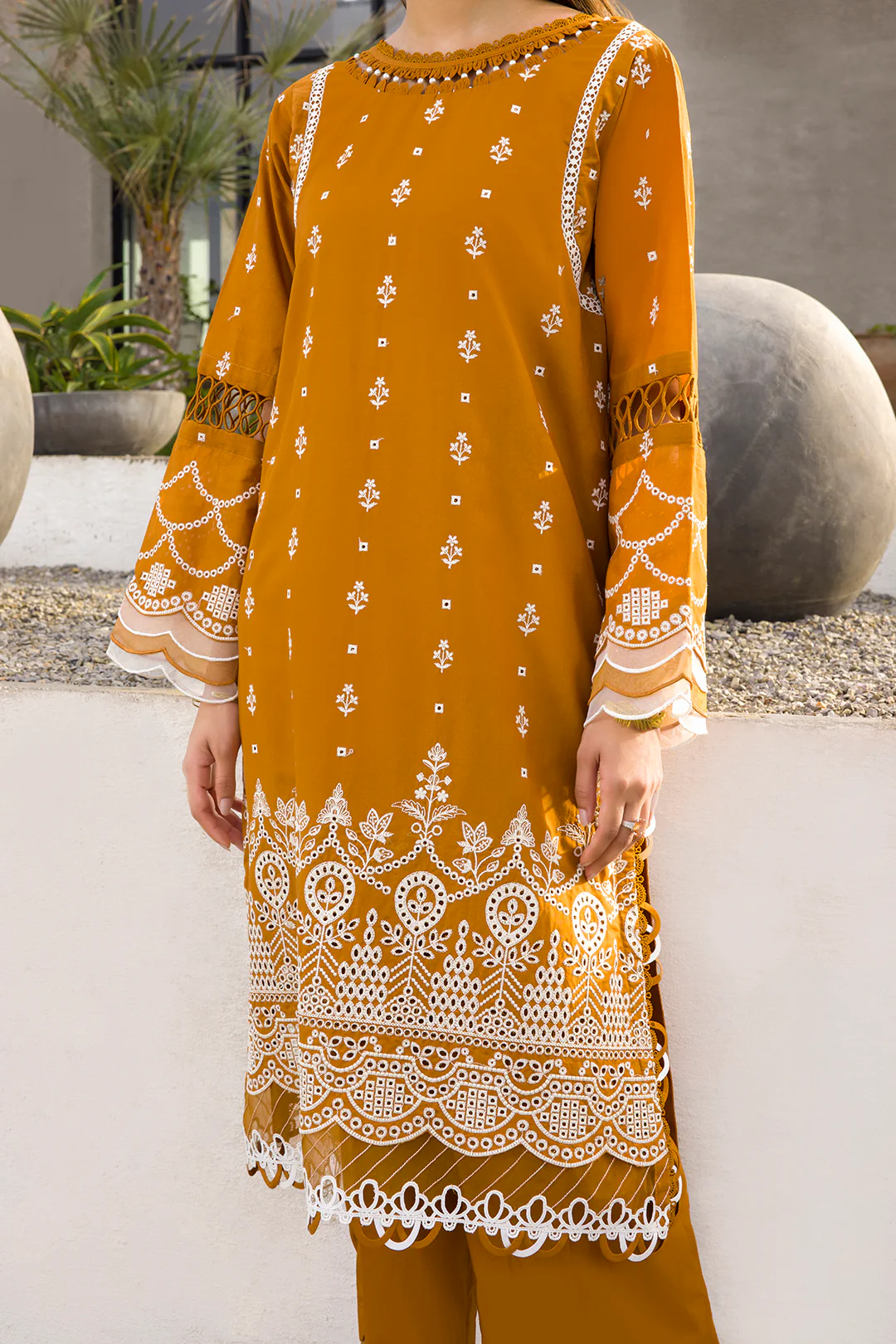 Embroidered Shirt Shalwar Dupatta - 0074 - Image 12