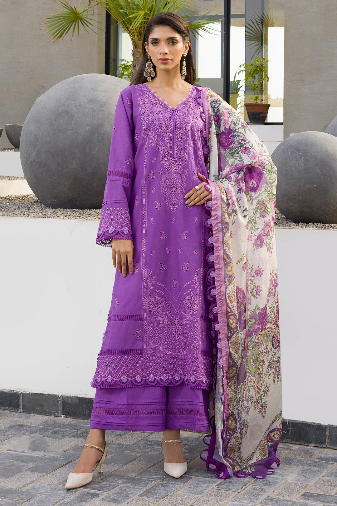 Embroidered Shirt Shalwar Dupatta - 0077